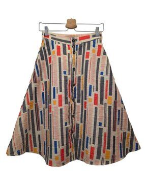 Anthropologie HUTCH Willem A-Line Retro-Inspired Geometric Patchwork Skirt Sz 2